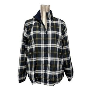 Vintage blue plaid performance jacket large